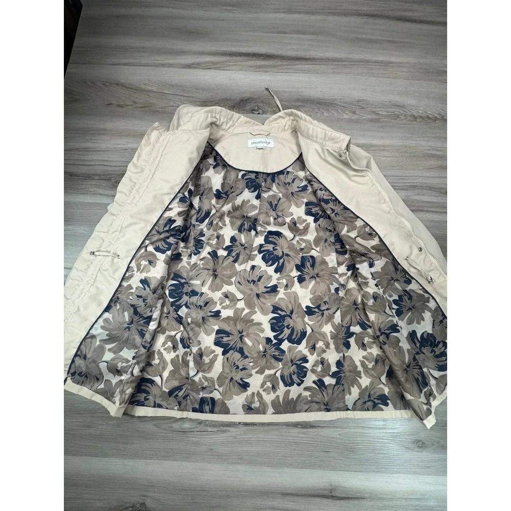 Breckenridge Women's Beige Floral Lined Hooded Jacket Size‎ XL
